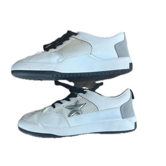 VINTAGE HAVANA Perla Chrome Side Star Low Top Sneaker in White Multi Size 10 - Picture 1 of 5